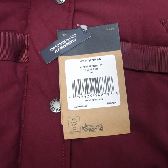 The North Face 550 Burgundy Color Hoodie Down Puffer Jacket - Picture 7 of 10